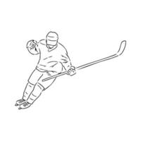 bosquejo del vector del jugador de hockey