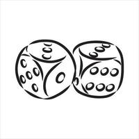 playing dice vector sketch