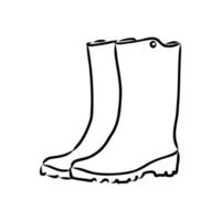 rubber boots vector sketch