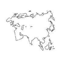 eurasia map vector sketch