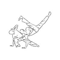 dibujo vectorial de capoeira vector