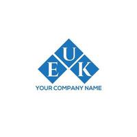 EUK letter logo design on white background. EUK creative initials letter logo concept. EUK letter design. vector