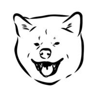 akita inu dog vector sketch