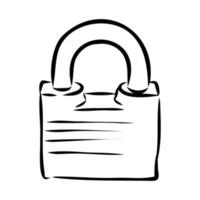 padlock vector sketch