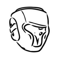 bosquejo del vector del casco de boxeo