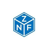 diseño de logotipo de letra znf sobre fondo blanco. concepto de logotipo de letra inicial creativa znf. diseño de letras znf. vector