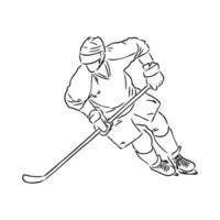 bosquejo del vector del jugador de hockey