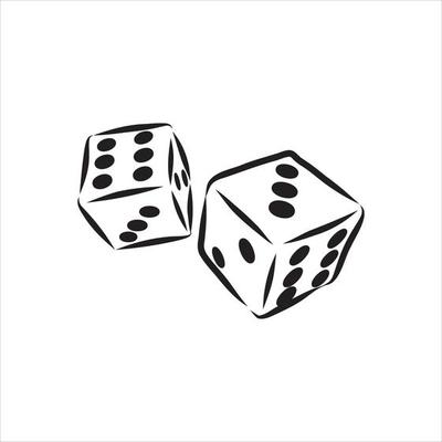 playing dice vector sketch
