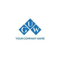 GUW letter logo design on white background. GUW creative initials letter logo concept. GUW letter design. vector