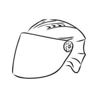 bosquejo del vector del casco de la motocicleta