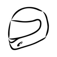 bosquejo del vector del casco de la motocicleta