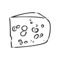 un trozo de dibujo vectorial de queso vector