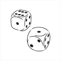 playing dice vector sketch