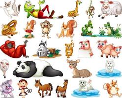 Set of animal cartoon character vector