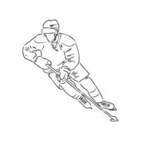 bosquejo del vector del jugador de hockey