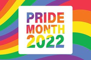 Pride Month 2022 - horizontal banner template. rainbow LGBTQ gay pride flag colors striped background. Vector illustration