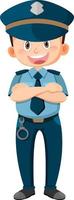 Police officer cartoon character on white background vector