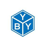 diseño de logotipo de letra yby sobre fondo blanco. yby concepto de logotipo de letra de iniciales creativas. y por diseño de letras. vector