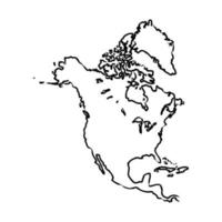 north america map vector sketch