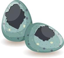 Two eggs with big cracks vector