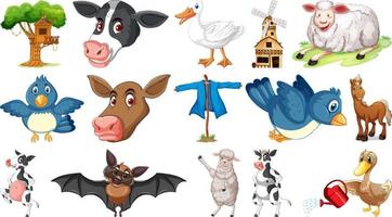 Farm animals on white background vector