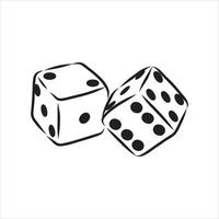 playing dice vector sketch