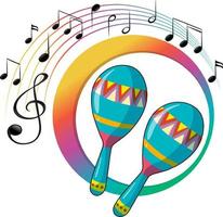 Maracas instrument on white background vector