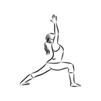 bosquejo del vector de la pose de yoga