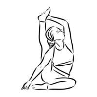 bosquejo del vector de la pose de yoga