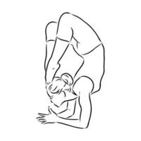 bosquejo del vector de la pose de yoga