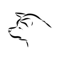 akita inu dog vector sketch