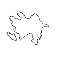 azerbaijan map vector sketch