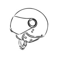 bosquejo del vector del casco de la motocicleta
