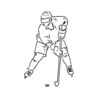 bosquejo del vector del jugador de hockey