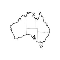 bosquejo del vector del mapa de australia