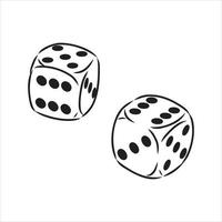 playing dice vector sketch