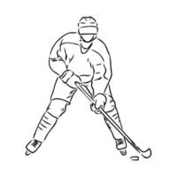 bosquejo del vector del jugador de hockey