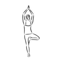 bosquejo del vector de la pose de yoga