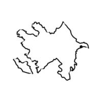 azerbaijan map vector sketch