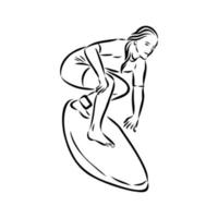 surfing vector sketch