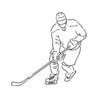 bosquejo del vector del jugador de hockey