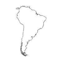 south america map vector sketch