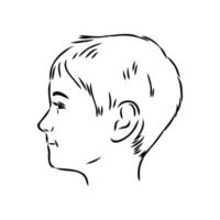 bosquejo del vector del perfil del niño