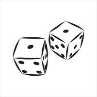 playing dice vector sketch