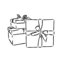 bosquejo del vector de la caja de regalo