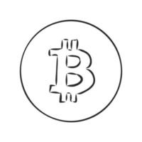 bosquejo del vector del signo de bitcoin