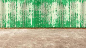 Old wood wall texture with concrete floor for background and copy space. photo