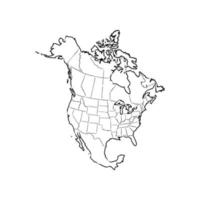 north america map vector sketch