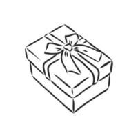 bosquejo del vector de la caja de regalo