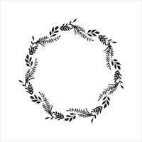 round flower frame vector sketch